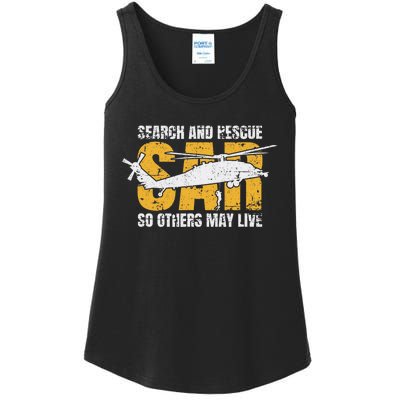 Search And Rescue Helicopter Sar Vintage Distressed Design Ladies Essential Tank