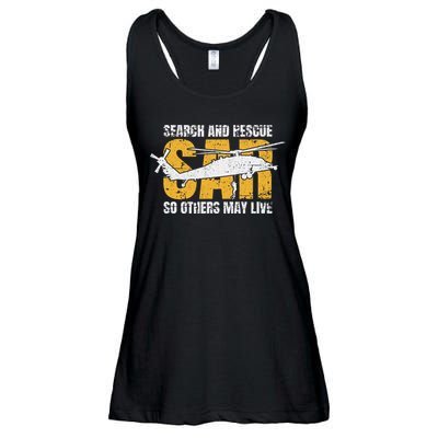 Search And Rescue Helicopter Sar Vintage Distressed Design Ladies Essential Flowy Tank
