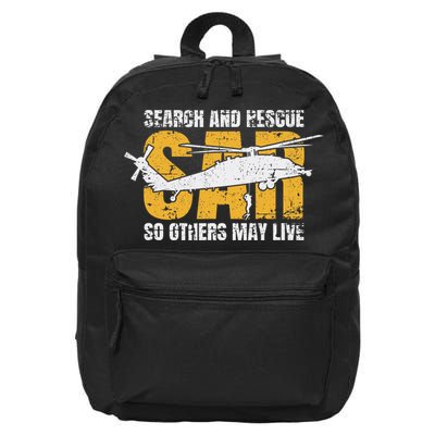 Search And Rescue Helicopter Sar Vintage Distressed Design 16 in Basic Backpack