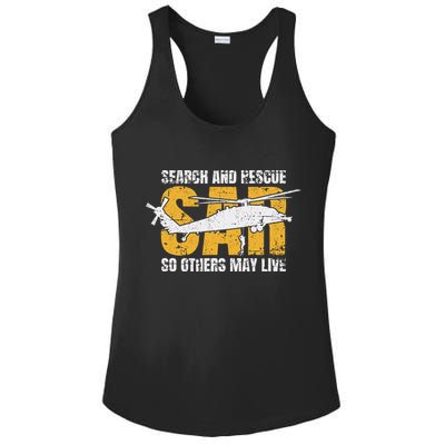 Search And Rescue Helicopter Sar Vintage Distressed Design Ladies PosiCharge Competitor Racerback Tank