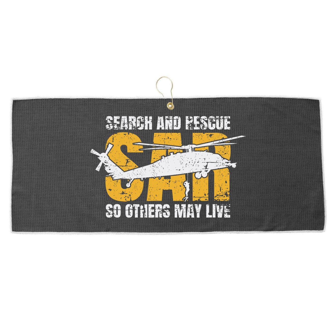 Search And Rescue Helicopter Sar Vintage Distressed Design Large Microfiber Waffle Golf Towel
