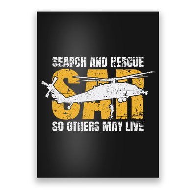 Search And Rescue Helicopter Sar Vintage Distressed Design Poster