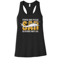 Search And Rescue Helicopter Sar Vintage Distressed Design Women's Racerback Tank