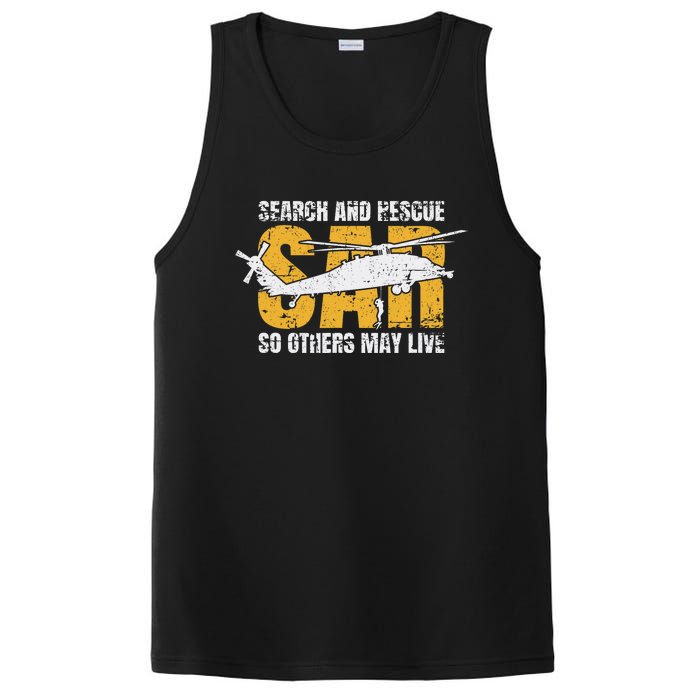 Search And Rescue Helicopter Sar Vintage Distressed Design PosiCharge Competitor Tank