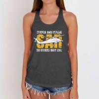 Search And Rescue Helicopter Sar Vintage Distressed Design Women's Knotted Racerback Tank