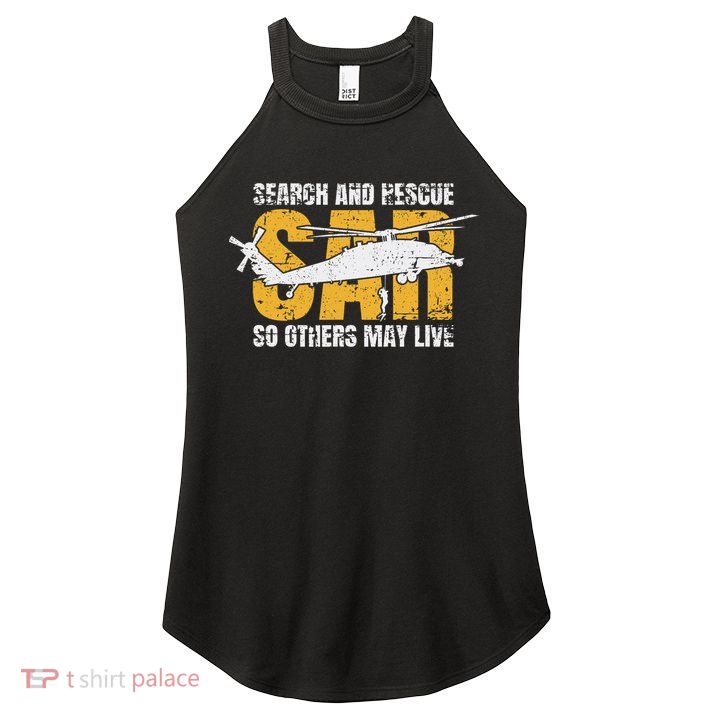 Search And Rescue Helicopter Sar Vintage Distressed Design Women's Perfect Tri Rocker Tank