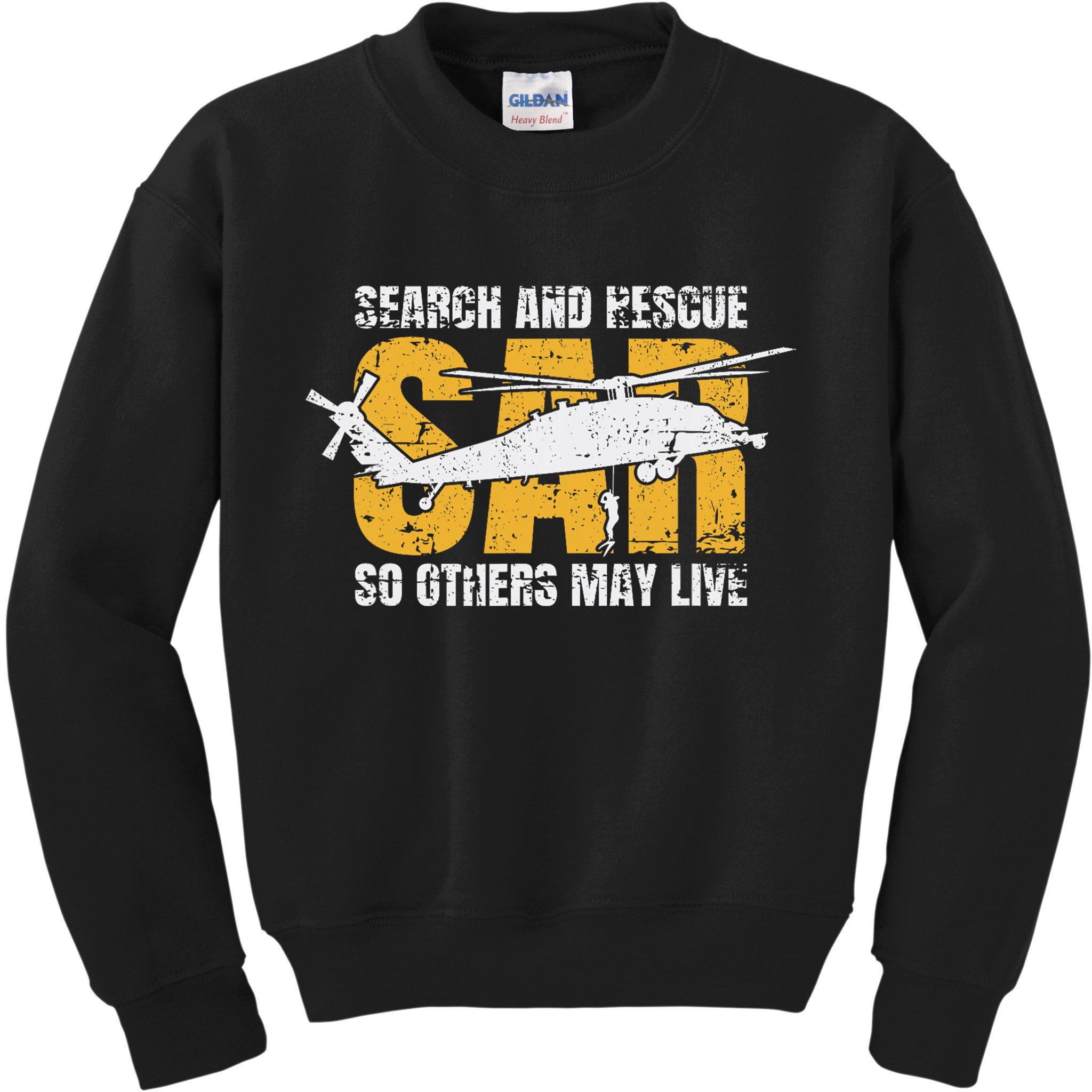 Search And Rescue Helicopter Sar Vintage Distressed Design Kids Sweatshirt