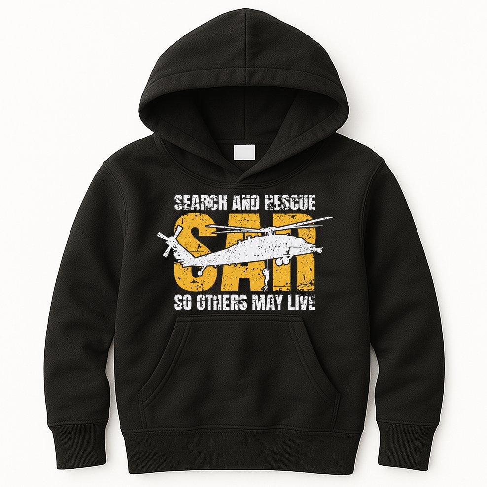 Search And Rescue Helicopter Sar Vintage Distressed Design Kids Hoodie