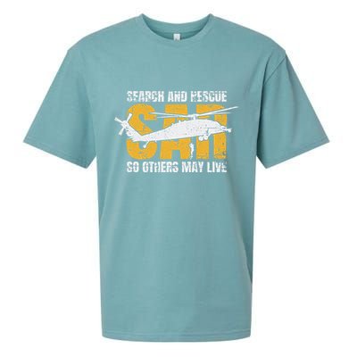 Search And Rescue Helicopter Sar Vintage Distressed Design Sueded Cloud Jersey T-Shirt