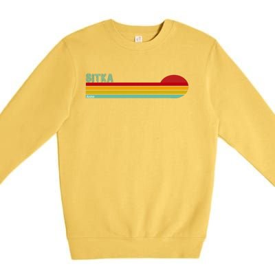 Sitka Alaska Retro Sunset Premium Crewneck Sweatshirt