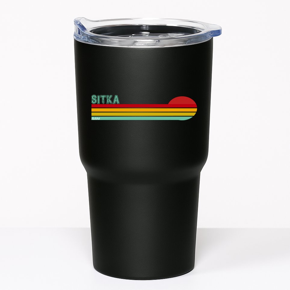 Sitka Alaska Retro Sunset Tumbler
