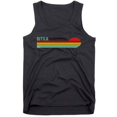 Sitka Alaska Retro Sunset Tank Top
