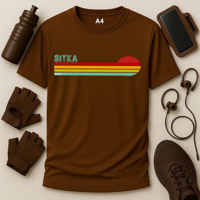 Sitka Alaska Retro Sunset Cooling Performance Crew T-Shirt