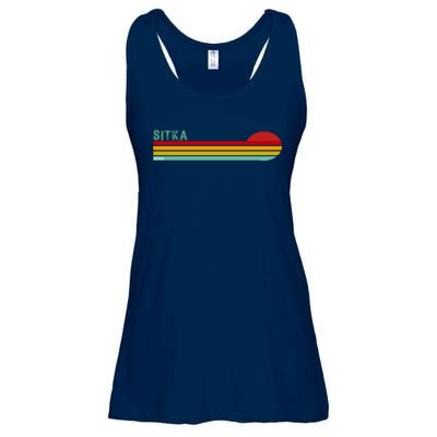 Sitka Alaska Retro Sunset Ladies Essential Flowy Tank