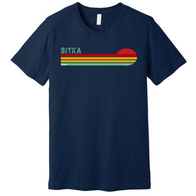 Sitka Alaska Retro Sunset Premium T-Shirt