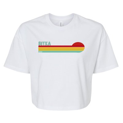 Sitka Alaska Retro Sunset Bella+Canvas Jersey Crop Tee