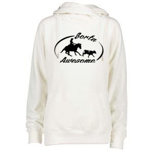 Sorta Awesome Ranch Sorting Western Horse Funny Cow Country Womens Funnel Neck Pullover Hood