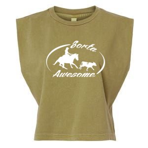 Sorta Awesome Ranch Sorting Western Horse Funny Cow Country Garment-Dyed Women's Muscle Tee