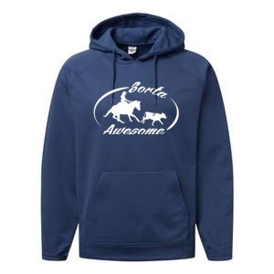 Sorta Awesome Ranch Sorting Western Horse Funny Cow Country Performance Fleece Hoodie