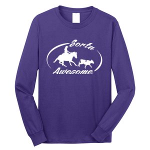 Sorta Awesome Ranch Sorting Western Horse Funny Cow Country Long Sleeve Shirt