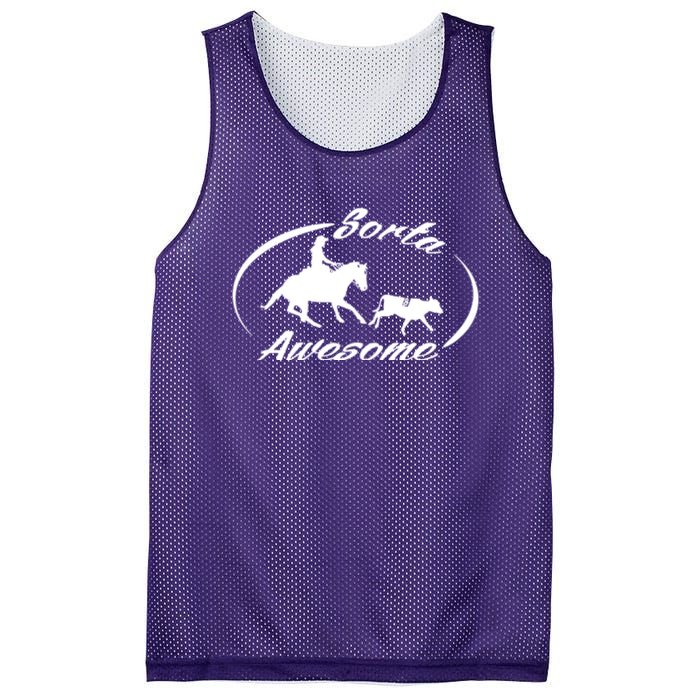 Sorta Awesome Ranch Sorting Western Horse Funny Cow Country Mesh Reversible Basketball Jersey Tank