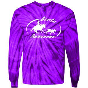 Sorta Awesome Ranch Sorting Western Horse Funny Cow Country Tie-Dye Long Sleeve Shirt