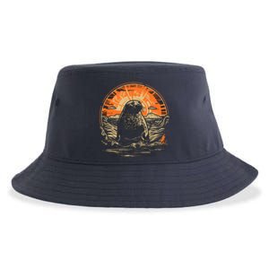 Seal Animal Retro Style Graphic Tee for Boy Girl Sustainable Bucket Hat