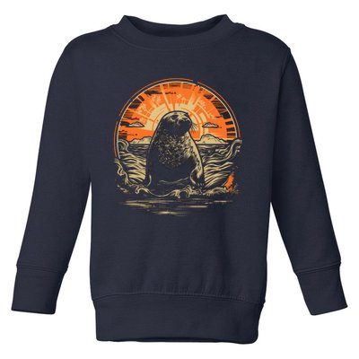 Seal Animal Retro Style Graphic Tee for Boy Girl Toddler Sweatshirt