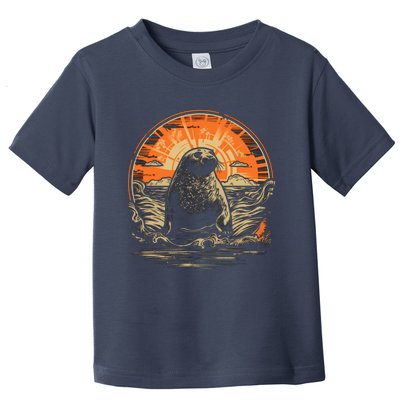 Seal Animal Retro Style Graphic Tee for Boy Girl Toddler T-Shirt