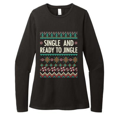 Single And Ready To Jingle Ugly Sweater Christmas Gift Womens CVC Long Sleeve Shirt