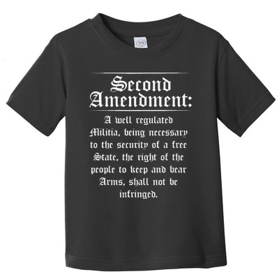 Second Amendment Rights Proud 2a Pro Gun Rights American Toddler T-Shirt