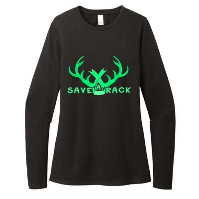 Save A Rack Cute Gift Pink Breast Cancer Awareness Antlers Gift Womens CVC Long Sleeve Shirt