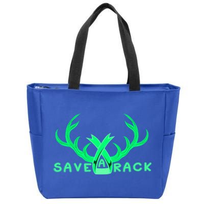 Save A Rack Cute Gift Pink Breast Cancer Awareness Antlers Gift Zip Tote Bag