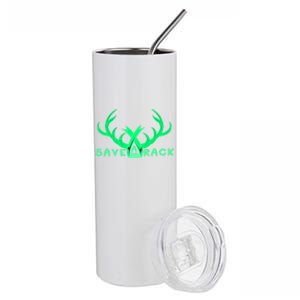 Save A Rack Cute Gift Pink Breast Cancer Awareness Antlers Gift Stainless Steel Tumbler