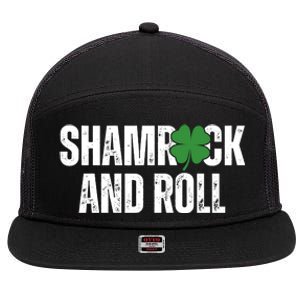 Shamrock And Roll St Patricks Day 7 Panel Mesh Trucker Snapback Hat