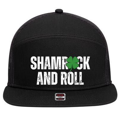 Shamrock And Roll St Patricks Day 7 Panel Mesh Trucker Snapback Hat