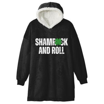 Shamrock And Roll St Patricks Day Hooded Wearable Blanket
