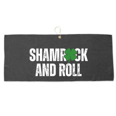 Shamrock And Roll St Patricks Day Large Microfiber Waffle Golf Towel