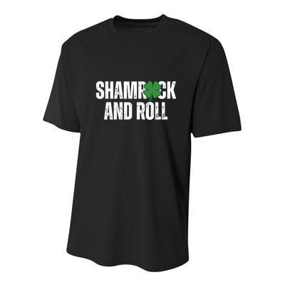 Shamrock And Roll St Patricks Day Youth Performance Sprint T-Shirt