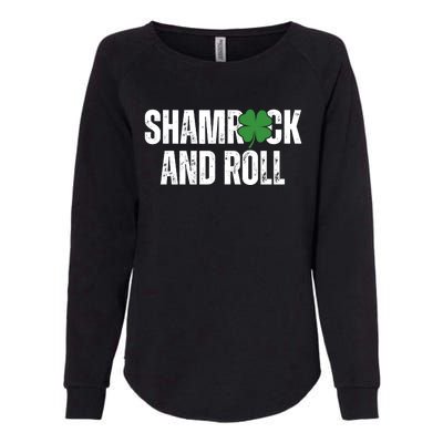 Shamrock And Roll St Patricks Day Womens California Wash Sweatshirt