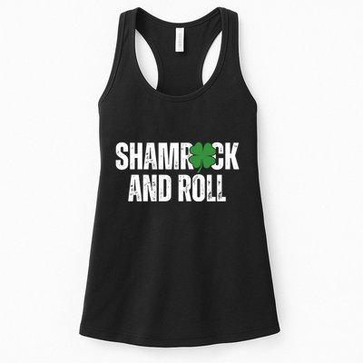 Shamrock And Roll St Patricks Day Womens Tank Top