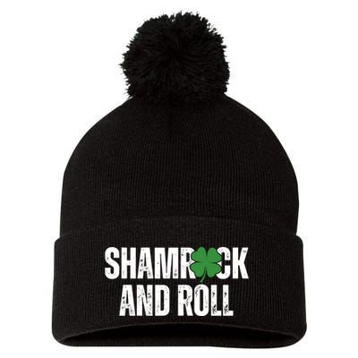 Shamrock And Roll St Patricks Day Pom Pom 12in Knit Beanie