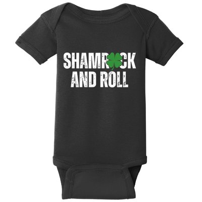 Shamrock And Roll St Patricks Day Baby Bodysuit