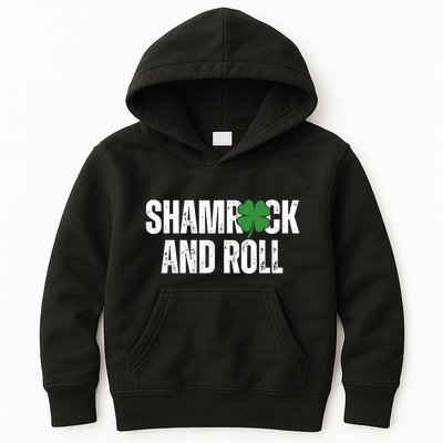 Shamrock And Roll St Patricks Day Kids Hoodie