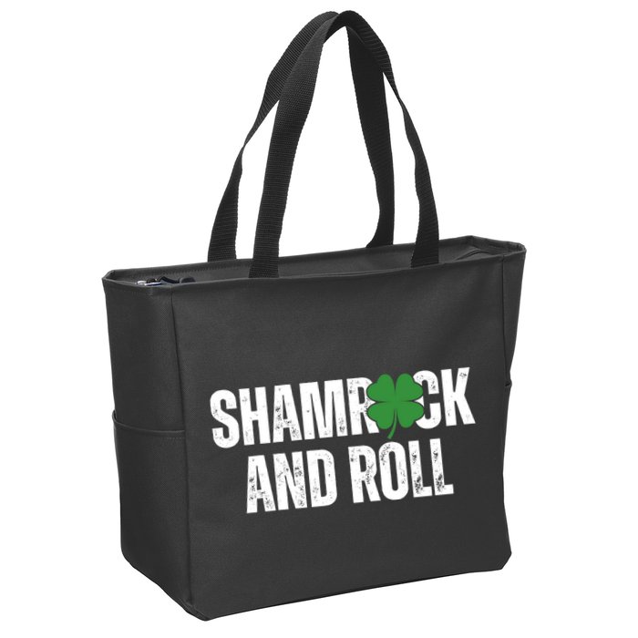 Shamrock And Roll St Patricks Day Zip Tote Bag