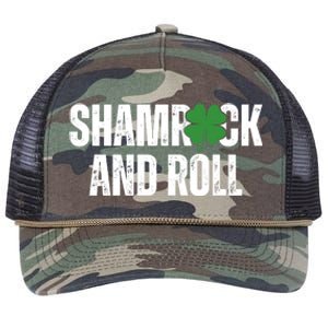 Shamrock And Roll St Patricks Day Retro Rope Trucker Hat Cap