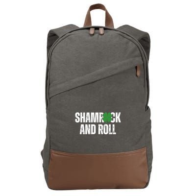 Shamrock And Roll St Patricks Day Cotton Canvas Backpack