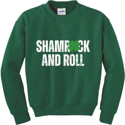 Shamrock And Roll St Patricks Day Kids Sweatshirt
