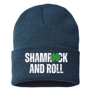 Shamrock And Roll St Patricks Day Sustainable Knit Beanie