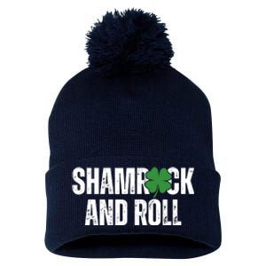 Shamrock And Roll St Patricks Day Pom Pom 12in Knit Beanie